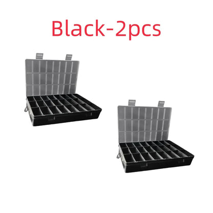 Caja Almacenamiento Plástico Compartimentos (24 Rejillas) Organizador Joyería/Pendientes/Cuentas/Tornillos Contenedor Hogar