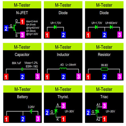 Tester Transistor LCR Multifunción (TC1/T7) - Pantalla TFT, Medidor Diodo, Triodo, Capacitor, Resistencia (MOSFET/NPN/PNP/TRIAC)