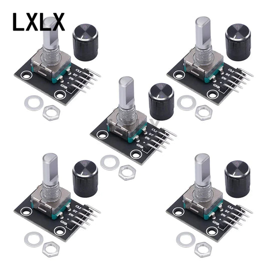 Módulo Encoder Rotatorio 360 Grados KY-040 con Botón (15x16.5mm) para Arduino (5 Unidades)