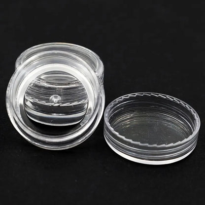 Caja Almacenamiento Plástico Transparente Redonda Pequeña para Joyería/Cuentas/Maquillaje (Set 50 Unidades)