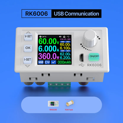 Fuente Alimentación Laboratorio RD-RK6006 / RK6006-BT DC 60V 6A Comunicación Buck Ajustable 4 Dígitos
