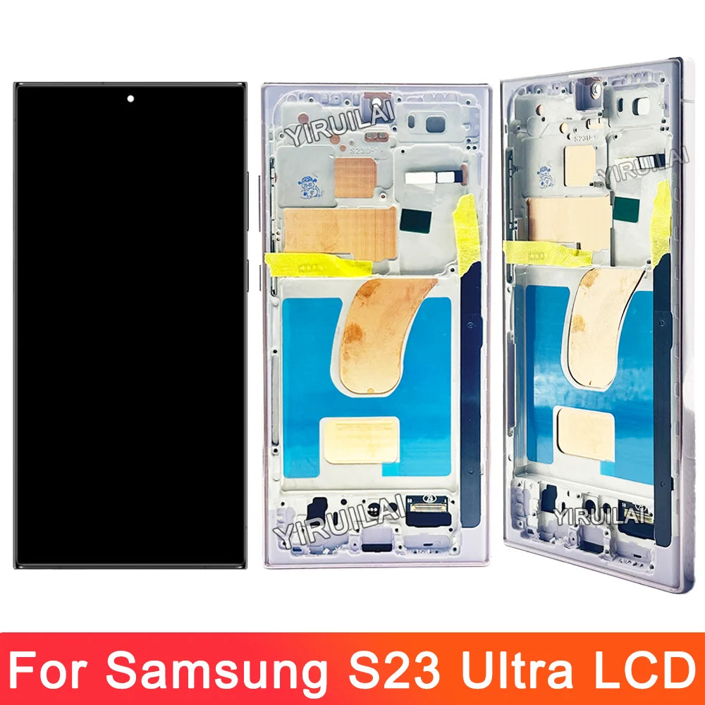 Pantalla LCD con Marco y Digitalizador Táctil para Samsung Galaxy S23 Ultra 5G (S918B/DS / S9180) (Probada)
