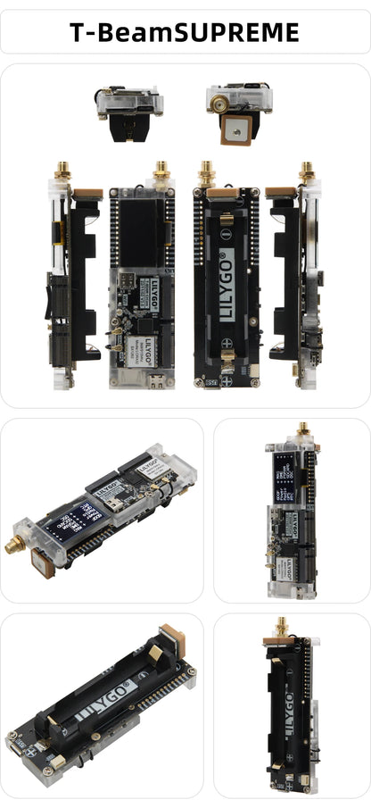 Placa Desarrollo LILYGO SoftRF T-Beam SUPREME ESP32-S3 LoRa (SX1262 868/915MHz) con GPS U-blox L76K, WiFi, Bluetooth, OLED 1.3"