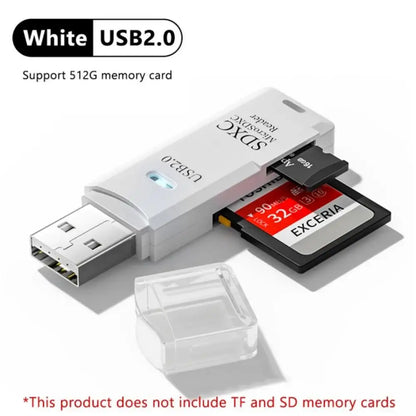 Lector Tarjetas Multifuncional 2 en 1 Alta Velocidad USB 3.0/2.0 (Soporta TF+SD) para Computadora/Tablet/Cámara/Laptop/Auto