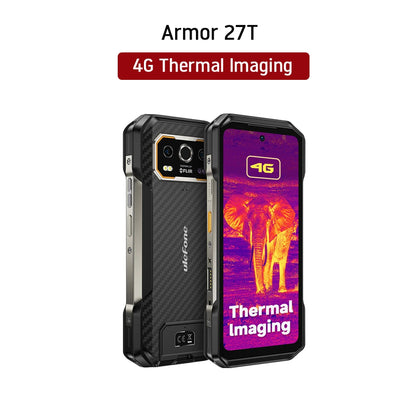 Celular Rugged Ulefone Armor 27T 4G con Cámara Térmica FLIR® y Visión Nocturna (10600mAh, 24GB/256GB, Android 14)