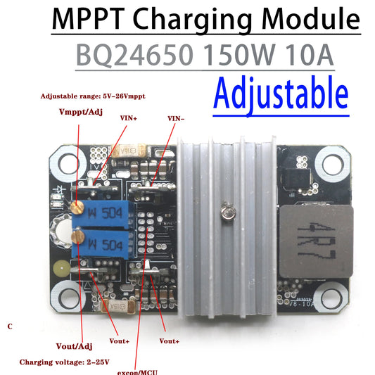 BQ24650 150W 10A DC To DC Buck USP Solar MPPT Charging CC-CV 12V 24V Lead-acid LiIon LifePo4 3S 4S Lithium Battery Charger