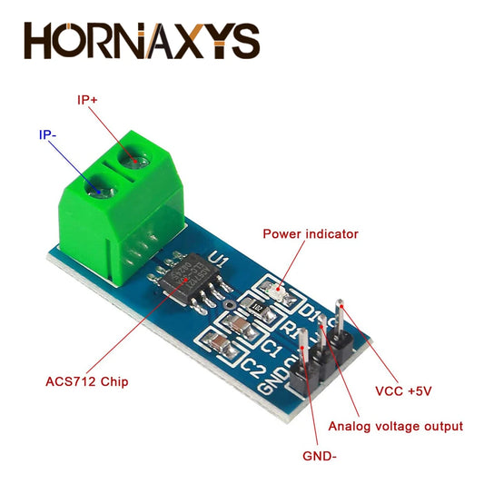 Módulo Sensor Corriente Hall ACS712 (Rango 5A/20A/30A) para Arduino DIY Kit Electrónico (5/10 Unidades)