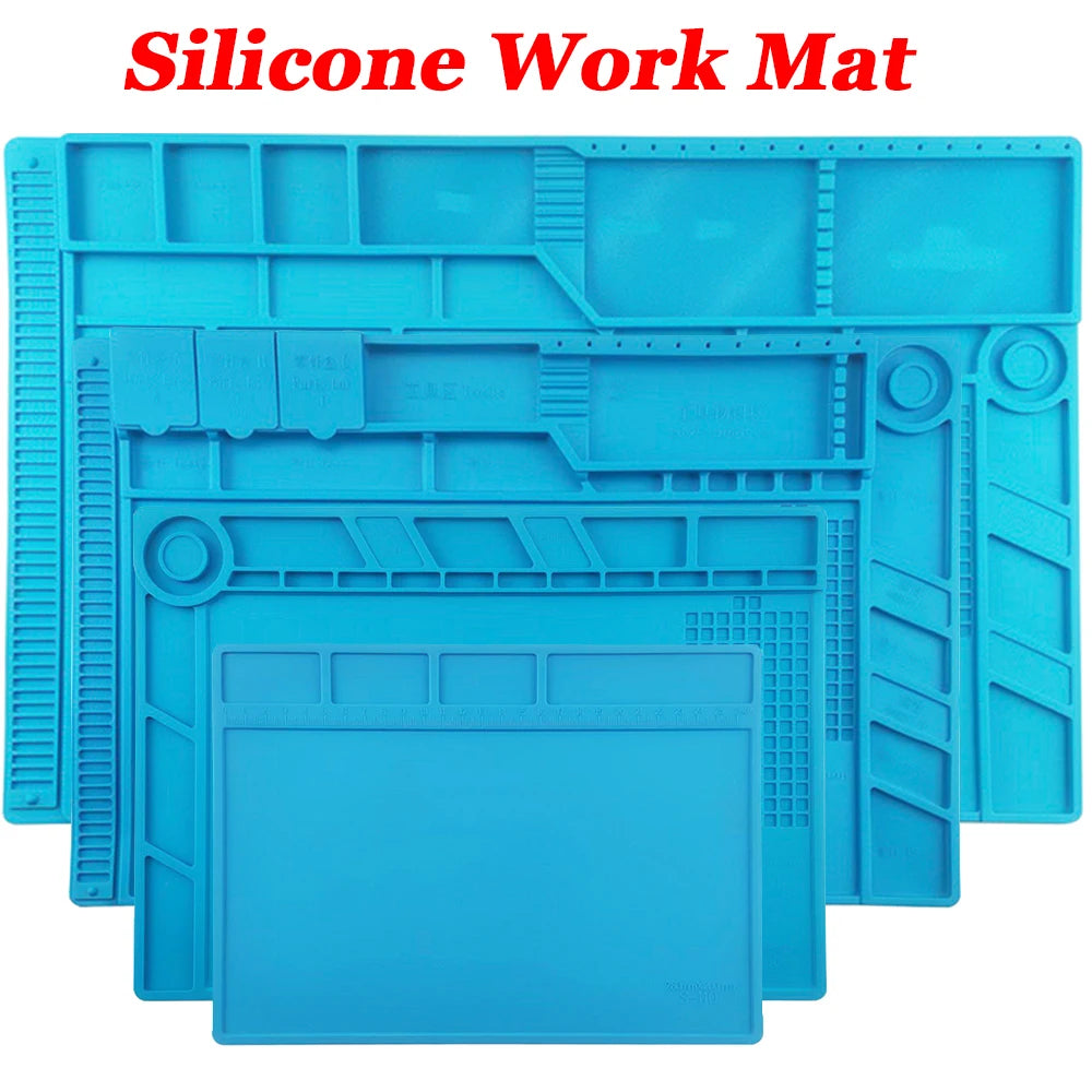 Alfombrilla Soldadura ESD Resistente Calor (932°F/500°C) Plataforma Mantenimiento Reparación Computadora/Teléfono Kit Herramientas