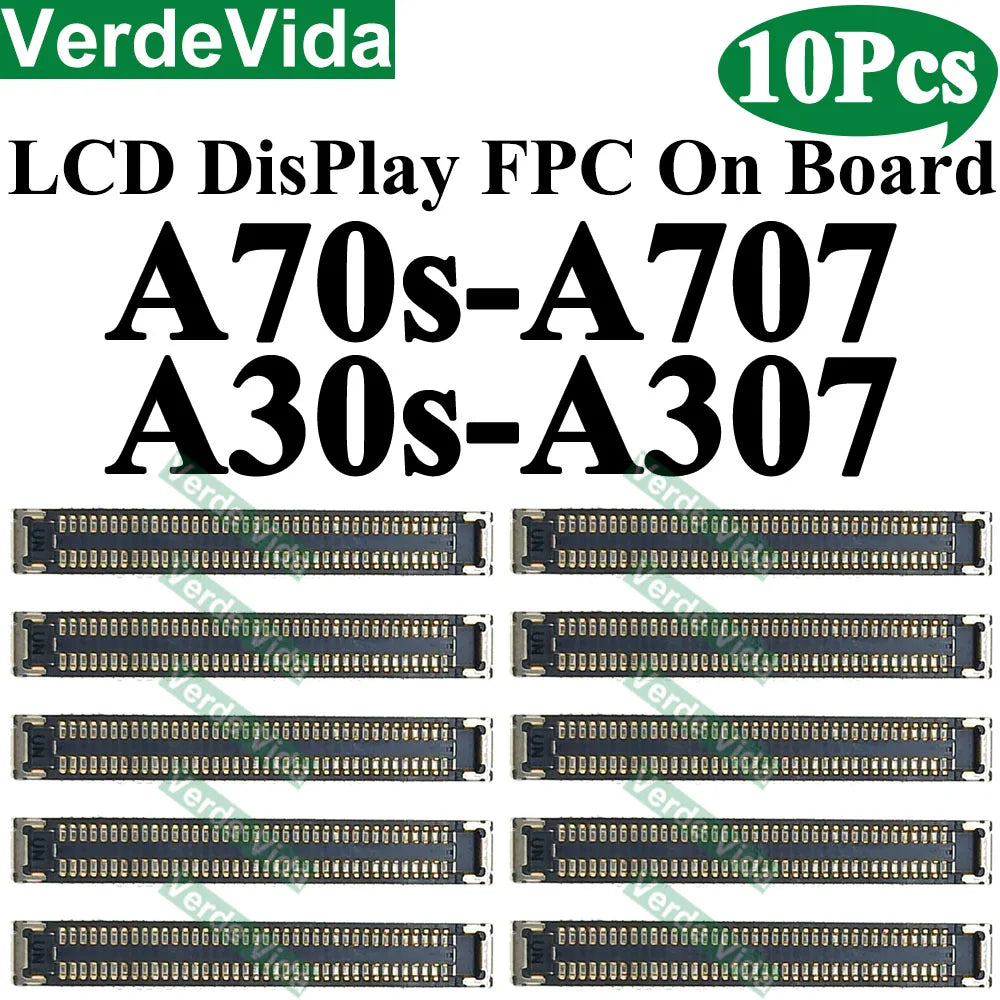 Conector FPC Pantalla LCD en Placa para Samsung Galaxy A10/A20/A21/A30S/A40/A50/A51/A70S / M12/M14/M15/M16 (10 Unidades)
