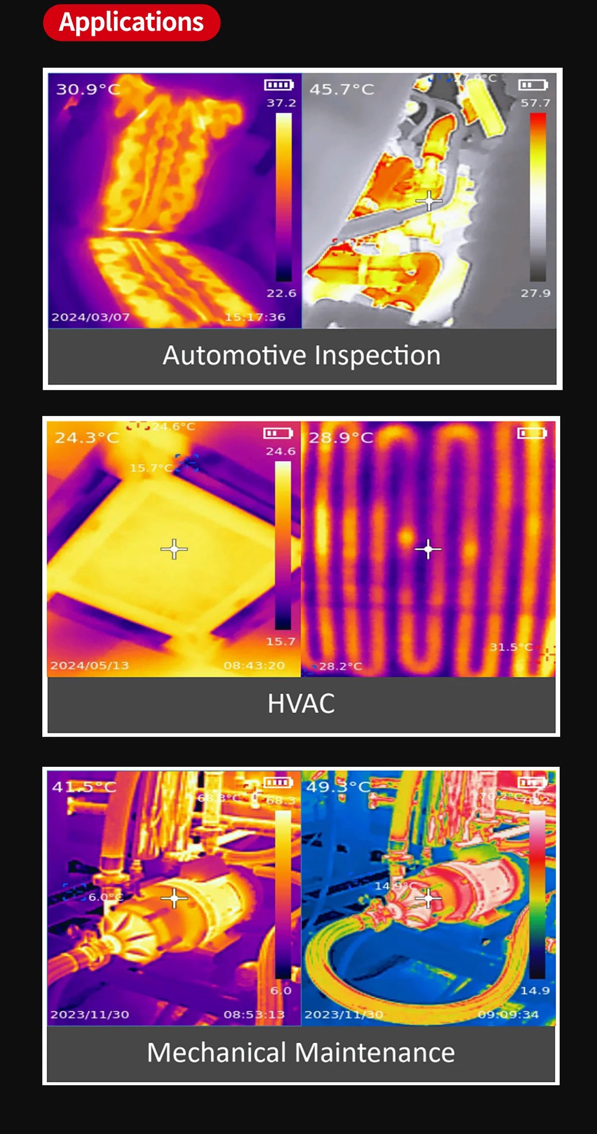 Termógrafo UNI-T UTi716S (160x120) - Cámara Térmica Portátil Inspección Equipos Calefacción/Automotriz