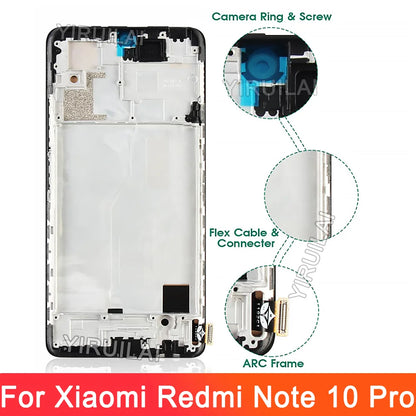 AAA Quality For Xiaomi Redmi Note 10 Pro LCD Display Touch Screen Digitizer Assembly For Redmi Note10 Pro M2101K6G M2101K6R