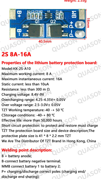 2S 3A 4A 5A 8A 10A 13A 20A 7.4V 8.4V Li-ion 18650 Lithium battery protection board / BMS board Standard / Balance