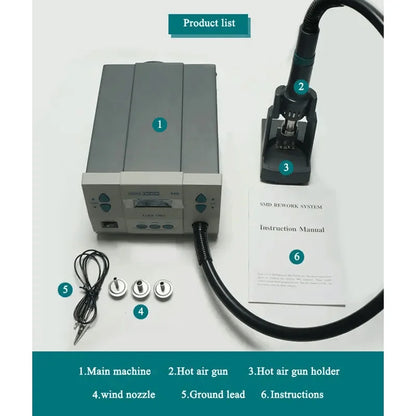 QUICK Station 1000W Smart Hot Air Desoldering Station 861DW Digital Display Precise Temperature Control Heat Gun Soldering Tool