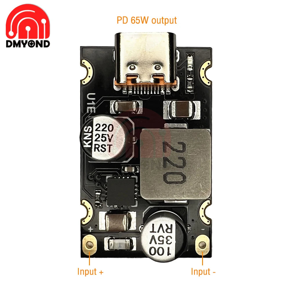 Módulo Carga Rápida PD 65W USB-C Soporta PD3.1/QC3.0/SCP/PPS para Arduino DC 8-30V