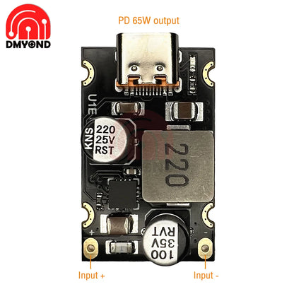 Módulo Carga Rápida PD 65W USB-C Soporta PD3.1/QC3.0/SCP/PPS para Arduino DC 8-30V