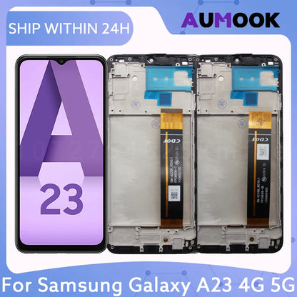 Pantalla LCD para Samsung Galaxy A23 4G 5G A235 A236, Panel de montaje de digitalizador con pantalla táctil con marco, piezas de repuesto de pantalla LCD