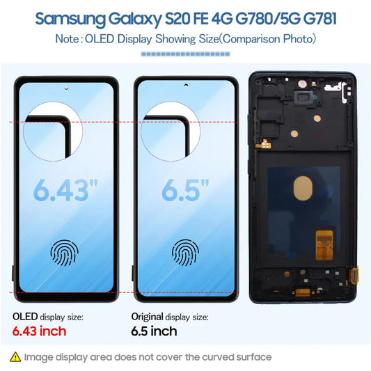 Pantalla AMOLED S20FE para Samsung S20 FE SM-G781 G7810 G781U G781B pantalla LCD MONTAJE DE digitalizador con pantalla táctil con marco