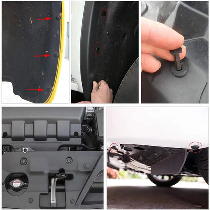 Clips Plásticos Surtidos Sujeción Auto (Remaches Retenedores Fijación Puerta) con Herramientas Desmontaje (100 Piezas)