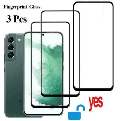 Protector Pantalla Cristal Templado para Samsung Galaxy S21FE/S22/S23/S24/S25 (Compatible Desbloqueo Huella)