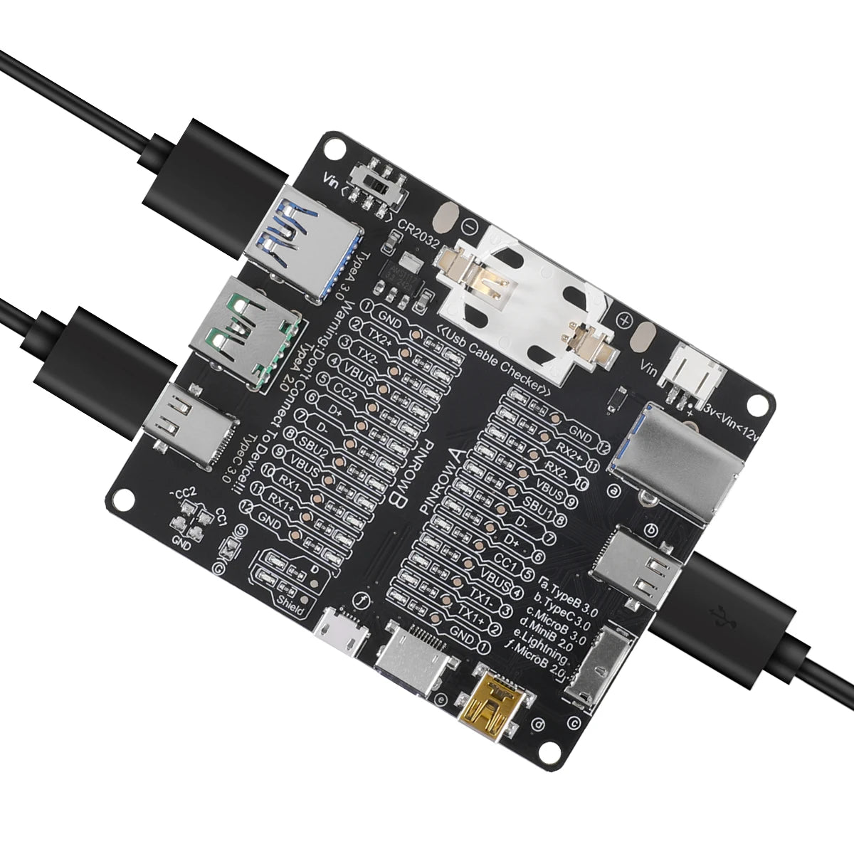 Tester Placa Prueba Cables USB (Tipo-C/B/Micro) Detección Cortocircuito/Anomalía para iOS/Android