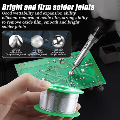 Rollo Alambre Soldadura Sin Plomo (Sn99.3/Cu0.7) Alta Pureza para Reparación Electrónica (Flux Protección Ambiental)