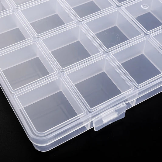 Caja Organizadora Plástico Transparente con Divisores Ajustables para Cuentas/Artesanía/Joyería/Pesca/Piezas