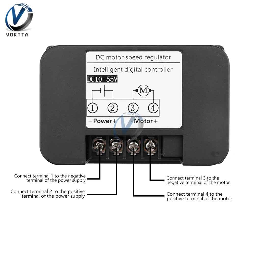 Controlador Velocidad Motor DC (10-55V 30A) PWM con Display LCD y Control Remoto Inalámbrico