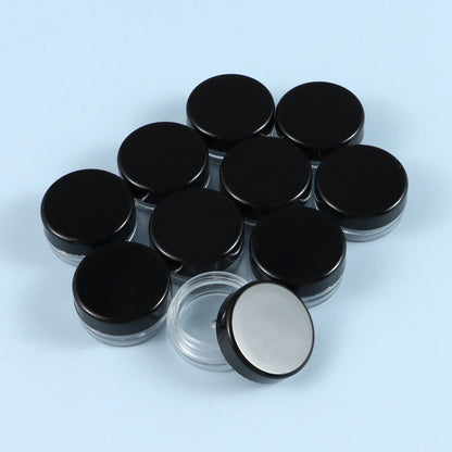 Mini Caja Plástico Redonda Translúcida para Almacenamiento Embalaje Joyería (3x1.5cm, A Prueba Polvo, Durable) (Lote 10 Unidades)