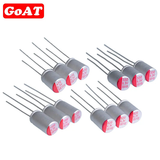 Capacitor Sólido Polímero (4.7uF-2200uF, 6.3V-100V) - Unidad (Especificar Valor)