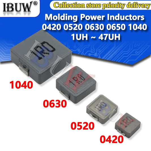 Inductor Potencia Moldeado SMD (0420-1040) - Varios Valores (1uH a 100uH) - Lote 10 Piezas