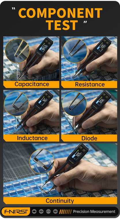 Mini Tester Inteligente FNIRSI LCR-ST1 (Tipo Pinza) - Medidor LCR/SMD/ESR, Continuidad, Diodo