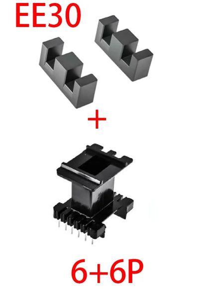 Núcleo Ferrita EE25/EE28/EE30 PC40 con Bobina Vertical (6 a 12 Pines)