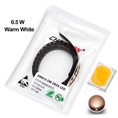 100Pcs 2835 SMD LED Diode Chip Cool Warm White Red Green Blue Yellow 0.2W 0.5W 2V 3V Small DIY SMT PCB Lamp Light Beads Emitting