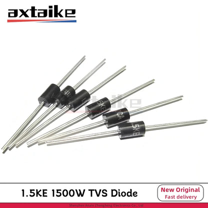 Diodo TVS Bidireccional 1500W DO-201AD - Varios Voltajes (1.5KE100CA a 1.5KE170CA) - Lote 20 Piezas