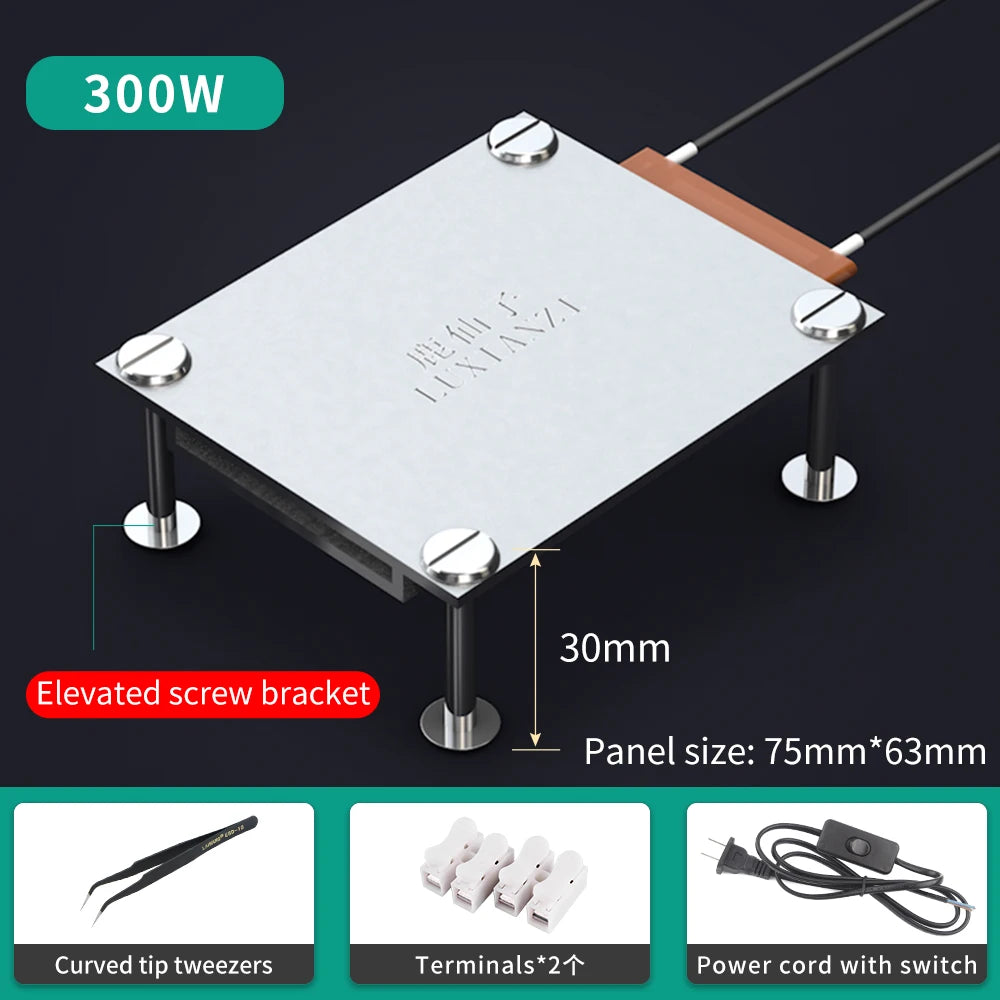 LUXIANZI Aluminum Led Remover BGA Desoldering Station PTC Fever Plate Preheating LCD Strip Chip Repair Thermostat Heating Plate