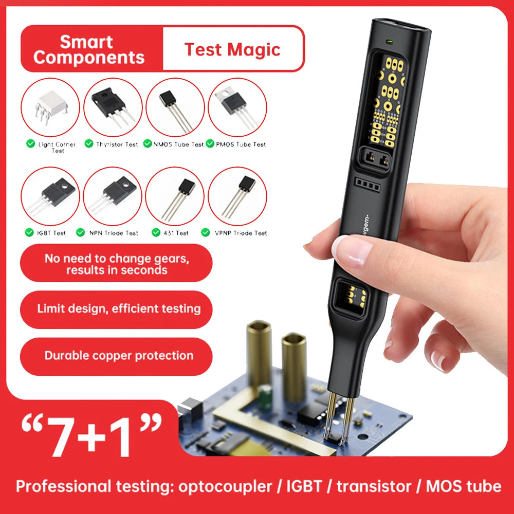 Tester Multifuncional de Transistores (NMOS, PMOS, IGBT, Tiristores, Optoacopladores, PNP/NPN)