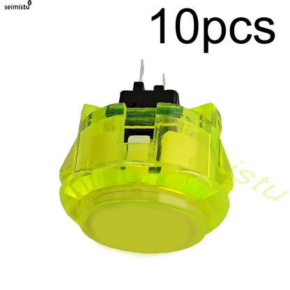 Botón Pulsador Transparente (24mm/30mm) Copia Sanwa OBS-C para Consola Videojuegos/Hitbox/Arcade PC Neo Geo (10 Unidades)