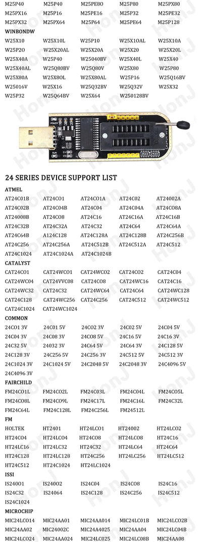 Kit Programador USB CH341A 24/25 Series EEPROM Flash BIOS + Clip Test SOIC8/SOP8 (Variante 2)