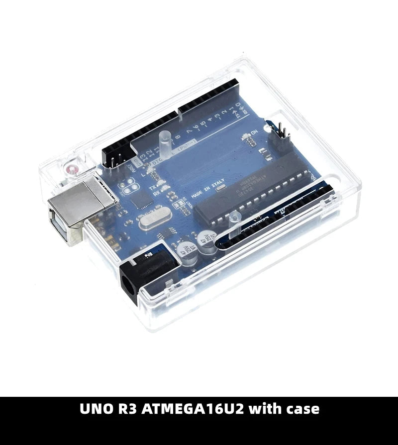 Placa Desarrollo UNO R3 (Oficial ATMEGA16U2 / WiFi R3 ATMEGA328P CH340G) compatible WeMos ESP8266 (con Caja)