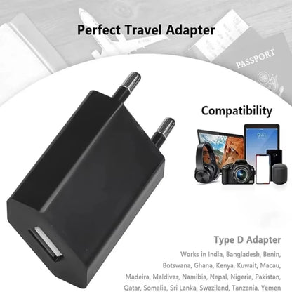 Cargador Pared USB NNBILI Universal 5V 1A (Enchufe EU) Adaptador Corriente para iPhone/iPad/Samsung/Xiaomi/Redmi/Huawei/Google (1/5 Unidades)