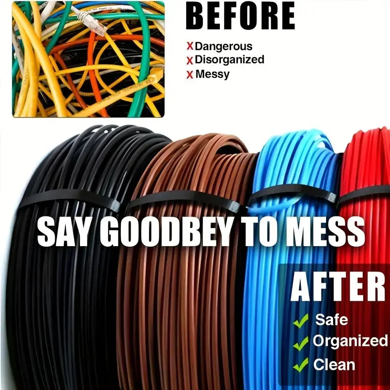 Amarras Plásticas Nylon Negras Alta Resistencia (Tamaños 4"/6"/8"/10"/12") Usos Versátiles (500 Piezas)