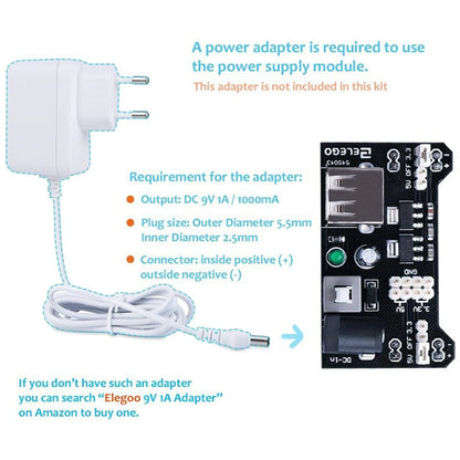 Kit Diversión Electrónica ELEGOO para Arduino (235 Items: Protoboard, Cables, Resistencias, Capacitores, LEDs, Potenciómetros)