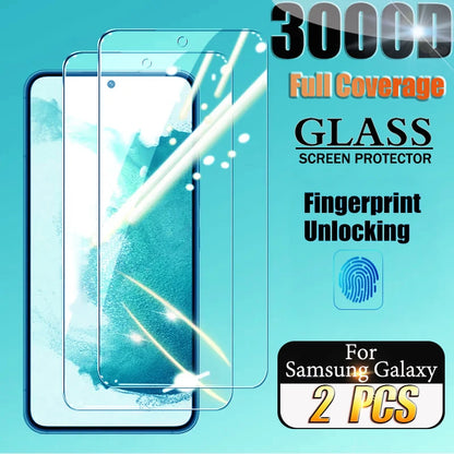 Pack 2 Protectores Pantalla Cristal Templado HD para Samsung Galaxy S21-S24 Ultra/Plus/Note 20/FE (Compatible Desbloqueo Huella)