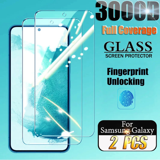 Pack 2 Protectores Pantalla Cristal Templado HD para Samsung Galaxy S21-S24 Ultra/Plus/Note 20/FE (Compatible Desbloqueo Huella)