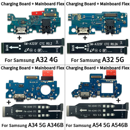 Placa Puerto Carga Rápida USB con Flex para Placa Principal Samsung Galaxy A24/A32 4G/A34/A54 5G