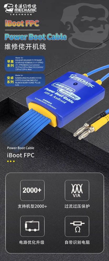 MECHANIC IBoot FPC AD MAX+ iBoot AD Pro Power Boot Cable for IPhone 5S-15ProMax Samsung Huawei Xiaomi Power Supply  Test Cable