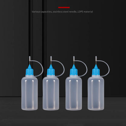 5ml 10ml 20ml 30ml 100ml 120ml PE Plastic Squeezable Tip Applicator Bottle Refillable Dropper with Needle Tip Caps Oil Bottles