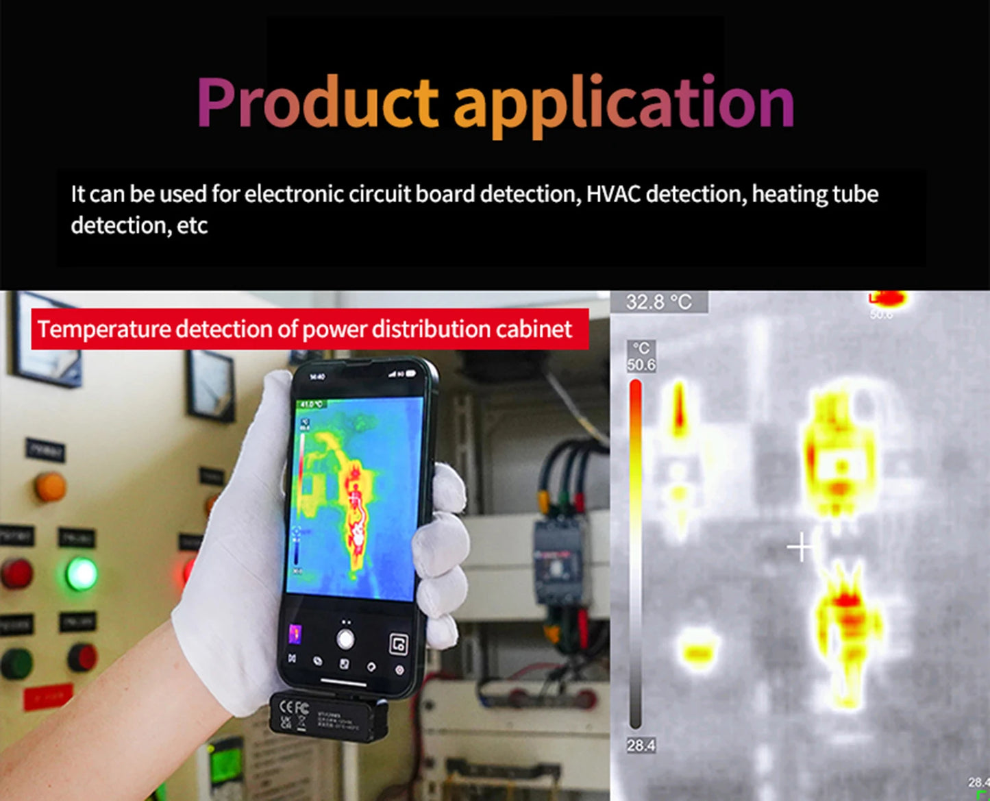 Termógrafo UNI-T UTi120MS para iPhone (iOS) - Cámara Térmica USB-C Detección PCB/Calefacción Suelo