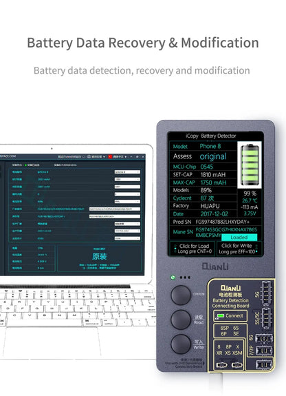 Qianli iCopy Plus 2.3v 2025 LCD Ture Tone Virbrator EEPROM Programmer Battery Testing Board Headset For iPhone 7- 11 12Pro Max